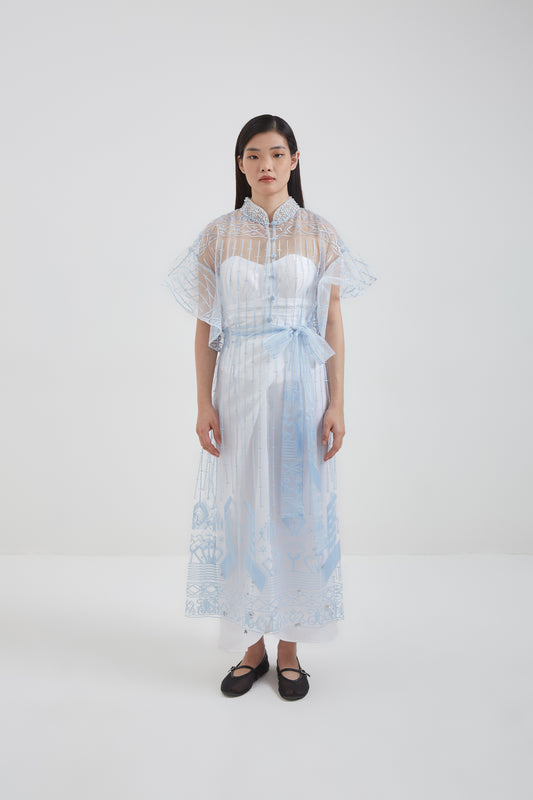 SENSES x Love and Flair : Blue Signature Fabric Long Dress